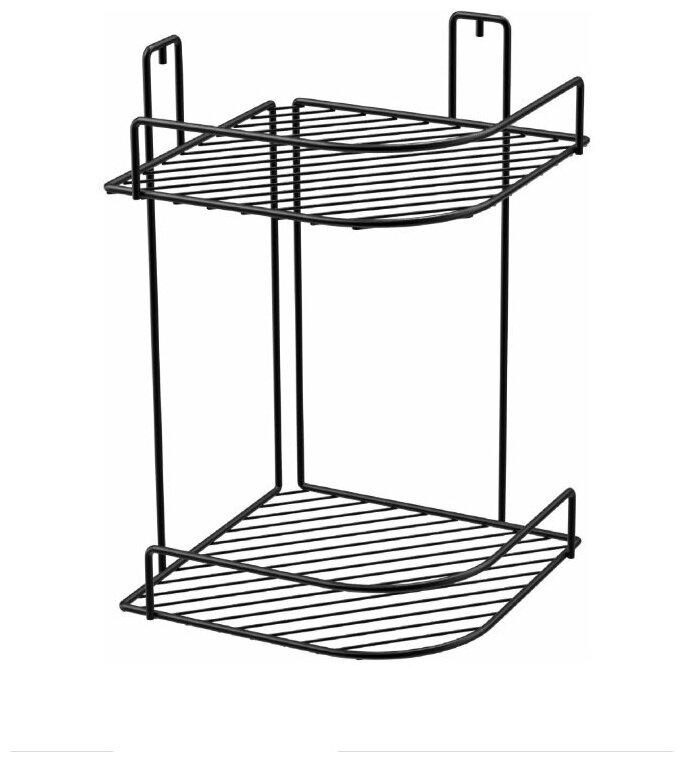 Полка для ванной комнаты FORA Макс 2-ярусная черная FOR-RVS001 - FOR-RVS001 - купить в АПлайн