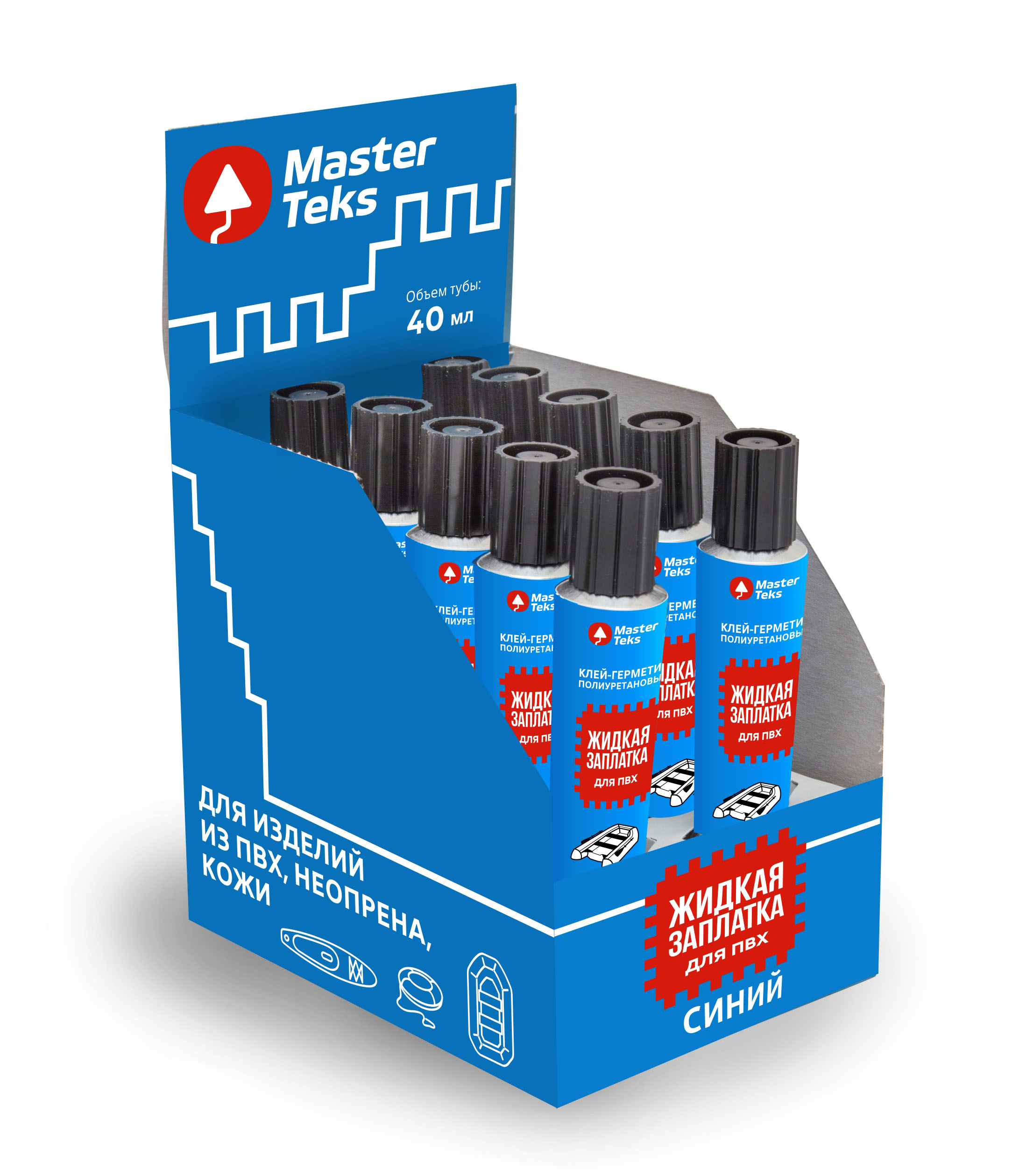 Герметик-клей полиуретановый MasterTeks Жидкая заплатка 40мл синий /9782215