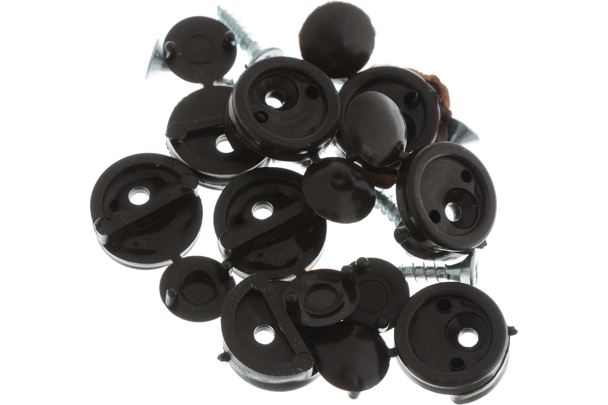 Зеркалодержатель пластмассовый для мебели темно-коричневый с шурупом(8шт)-пакет TECH-KREP 127527