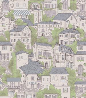 Обои бумажные дуплекс МОФ Городок 0,53х10м 225112-4