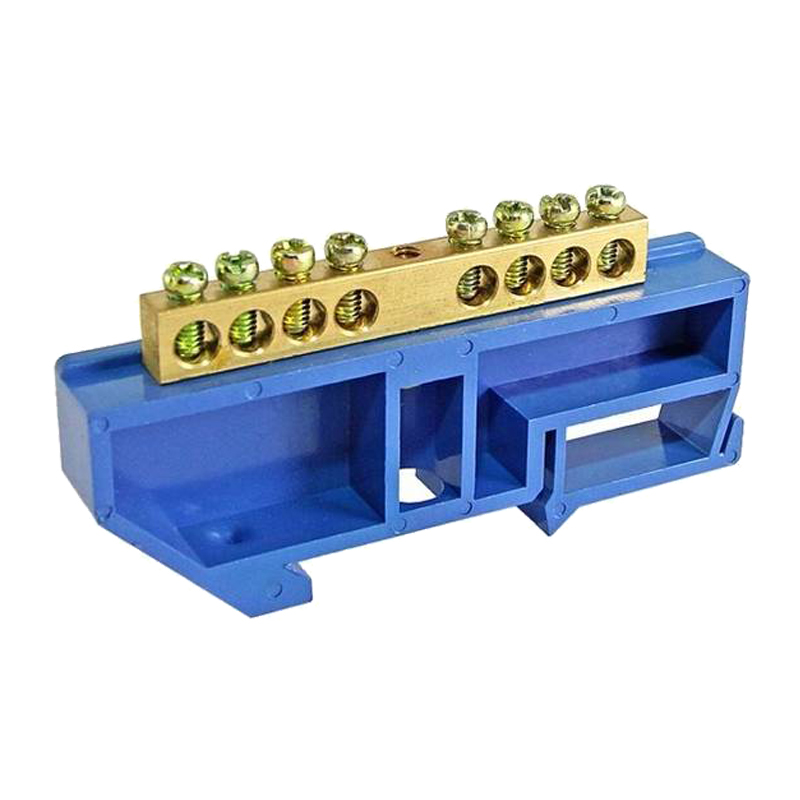 Шина N нулевая 6х9мм на синем DIN-изоляторе 8 каб.выводов "IEK" ШНИ-6х9-8-Д-С