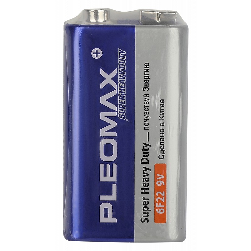 Элемент питания "крона" солевой (6F22) Pleomax Samsung 9V, 1шт.