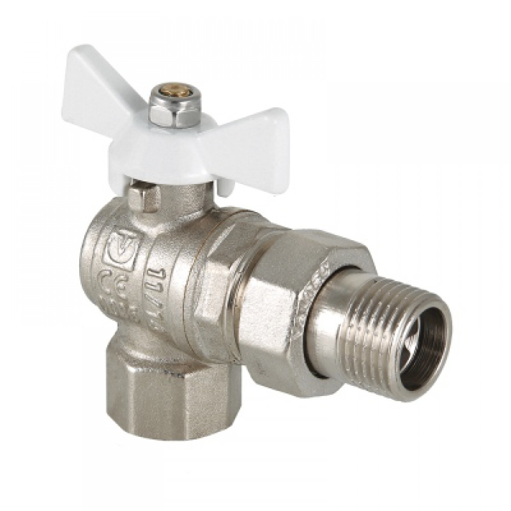 Кран угловой шаровой "BASE" бабочка с американкой 3/4 вн/нар. VT.228