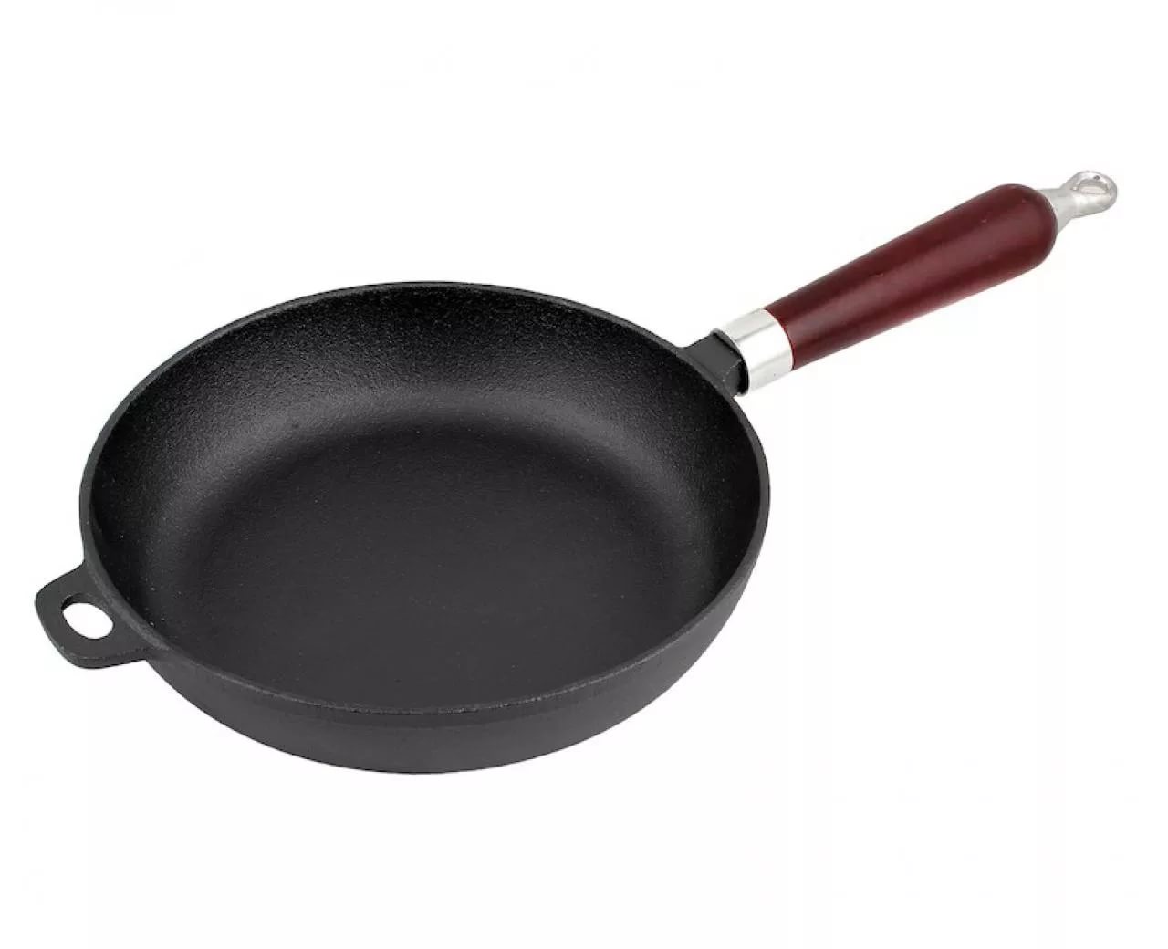 Сковорода чугунная Mallony СIF22-W 22см с деревянной ручкой 983002