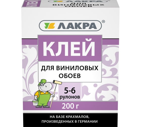 Клей обойный ЛАКРА виниловый 200г Лк-00003797Лк-00003797- купить в АПлайн