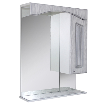 Зеркало-шкаф "КРИТ 60" патина серебро без подсветки (ПВХ)