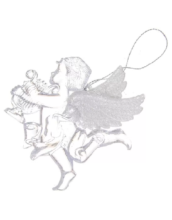 Елочное украшение пласт. Ангел белое 8х9.7см SYYKLA-191985 317312 - SYYKLA-191985 317312 - купить в АПлайн