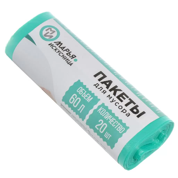 Мешки для мусора Марья Искусница 60л зел.20шт 100334