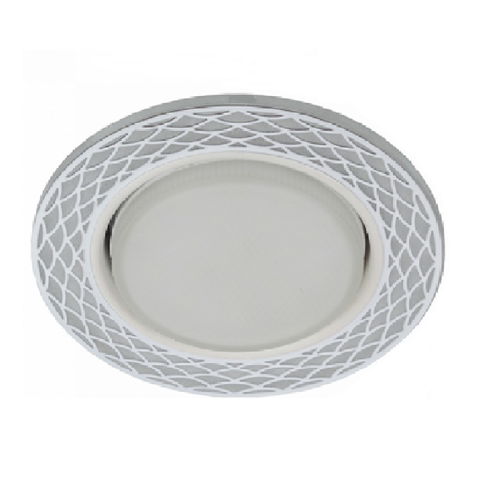 Светильник встр. GX53 "ЭРА" DK LD37 WH/WH с подсветкой белый,белый  4036