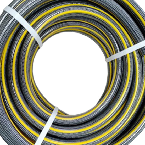 Шланг ПВХ GARNET GREY армированный 3-х слойный серый с желтой полосой 3/4 25м 104149
