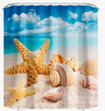 Штора для ванной комнаты "Морская звезда" 180х180 см MZ-105