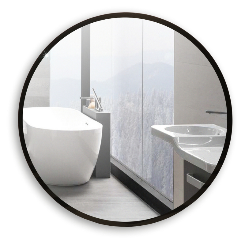 Зеркало MIXLINE "Ренуар" черный без подсветки, D770 черное обрамление