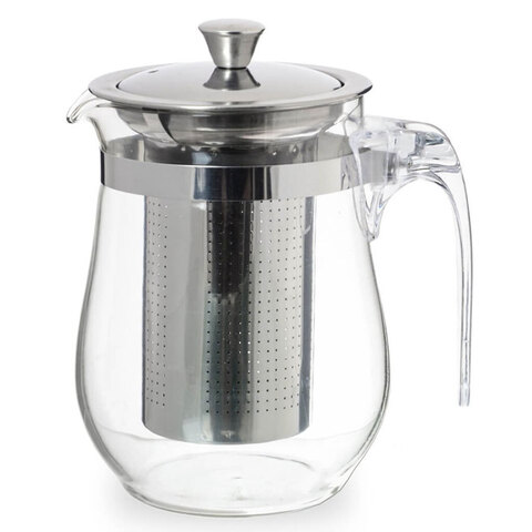 Чайник стекл. завар. с ситечком с крышкой 750мл 38980 38980- купить в АПлайн