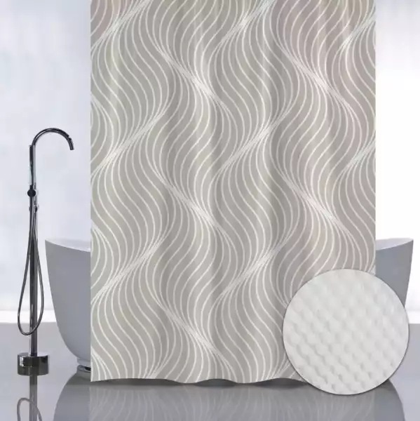 Штора для ванной комнаты "Санакс" 1800х1800 косы, без колец (05-10) 067391