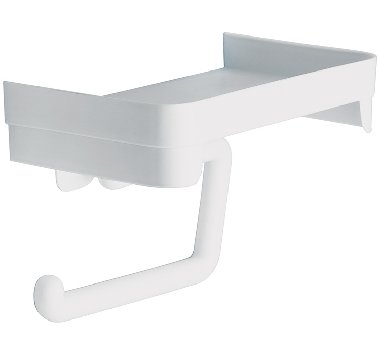 Держатель для туалетной бумаги пласт. с полкой белый М2224 - М 2224 - купить в АПлайн