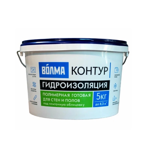 Гидроизоляция "Волма" Контур полимерная 5кг - 40002632 - купить в АПлайн