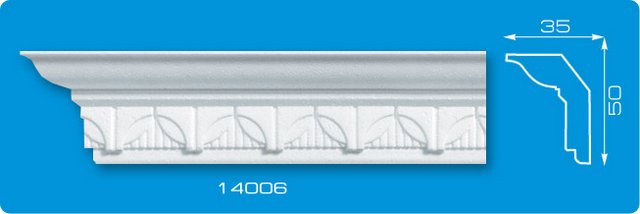 Плинтус потолочный инжекционный "Лагом" №14006 1,3м DISN-114006-WH-0050DISN-114006-WH-0050- купить в АПлайн
