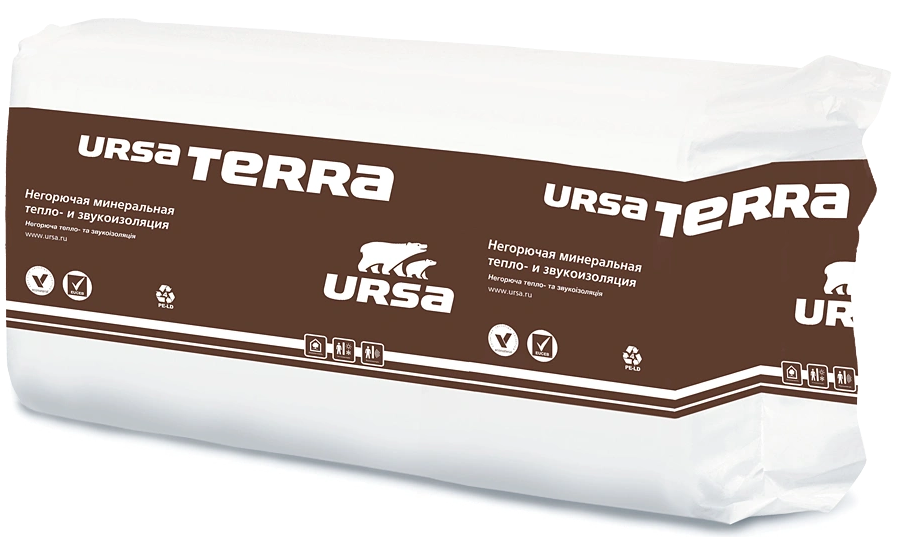 Утеплитель "Ursa" TERRA 37 PN / 1200-610-50мм / 17,568м2 - 0,8784м3 / 24 плиты / 2096489