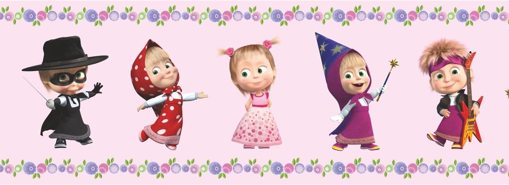 Бордюр бумажный декоративный детский Симфония Машенька 10см