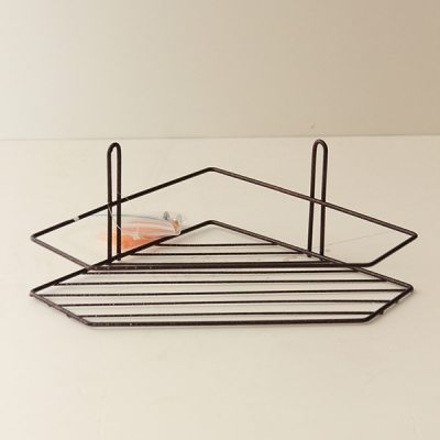 Полка для ванной угловая 1 ярус трапеция Коричневая арт.СПУТ-1  / 378