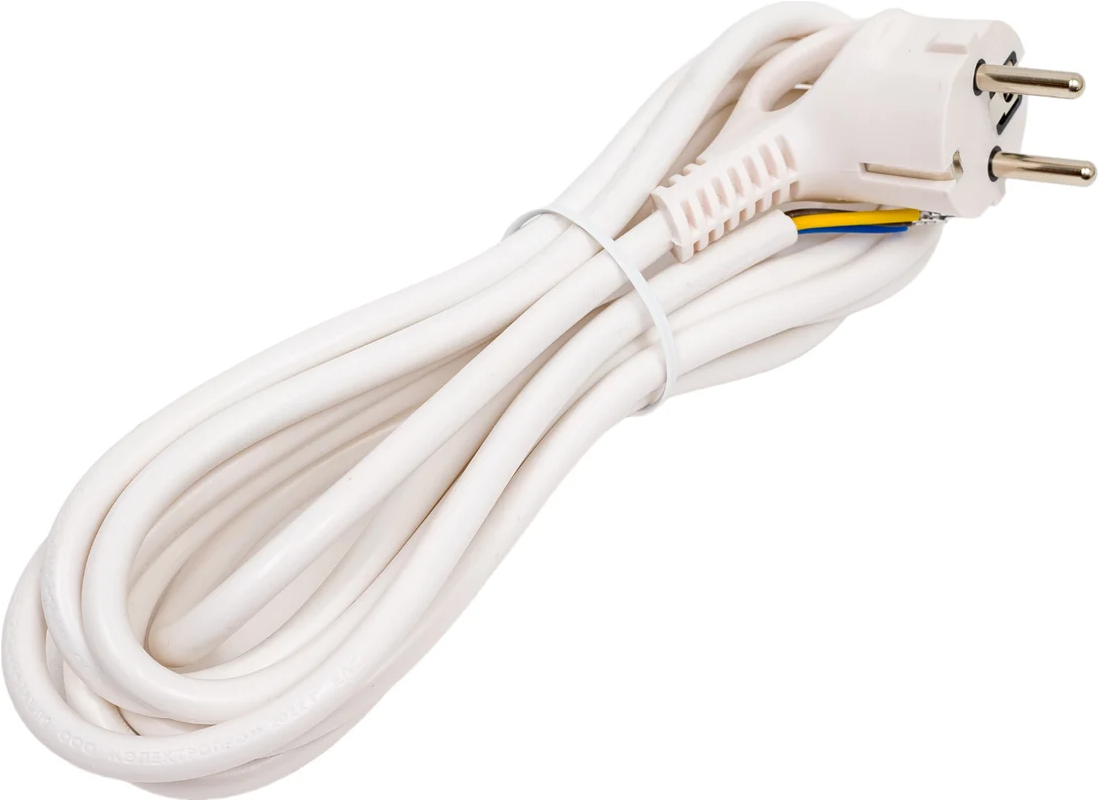 Шнур сетевой с угловой вилкой С/З L-3М ( С ЗАЗЕМЛ.) цвет белый  U-3*1-3M (ЭРА)  /705/Б0048700- купить в АПлайн