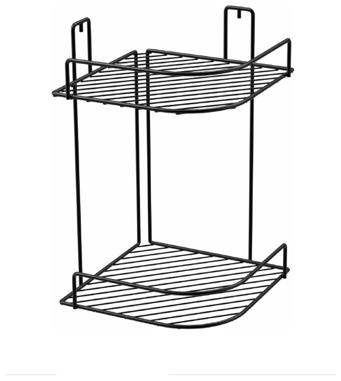 Полка для ванной комнаты FORA Макс 2-ярусная черная 