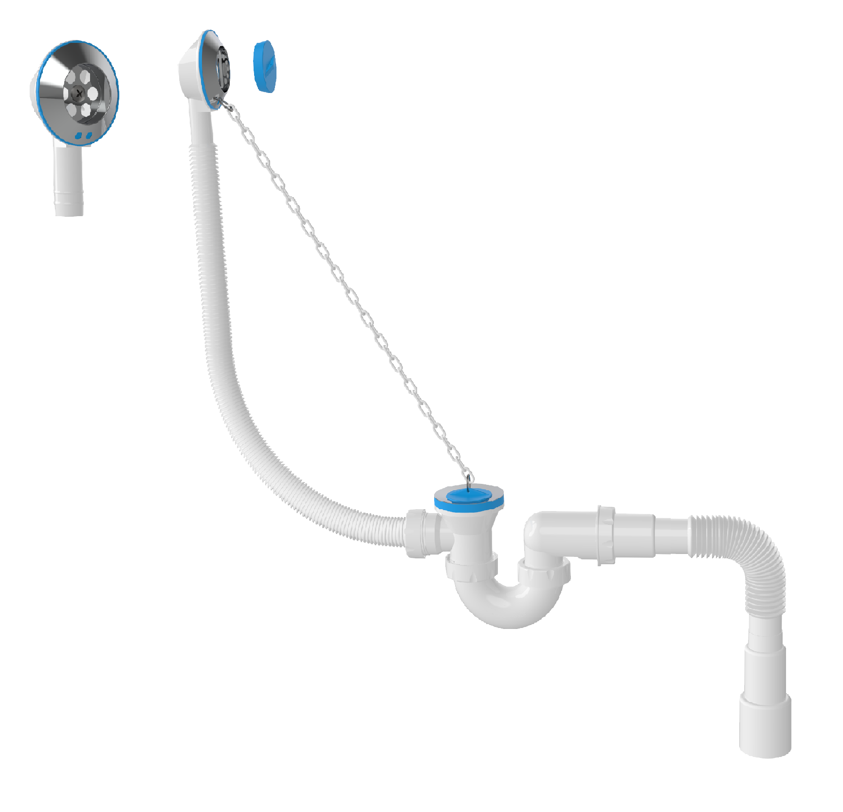 Сифон для ванны U-образный h- 130мм выпуск 70мм V152-0 ZEGOR