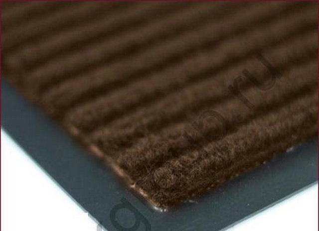 Коврик придверный SUNSTEP влаговпитывающий 50х80см коричневый ребристый 35-042