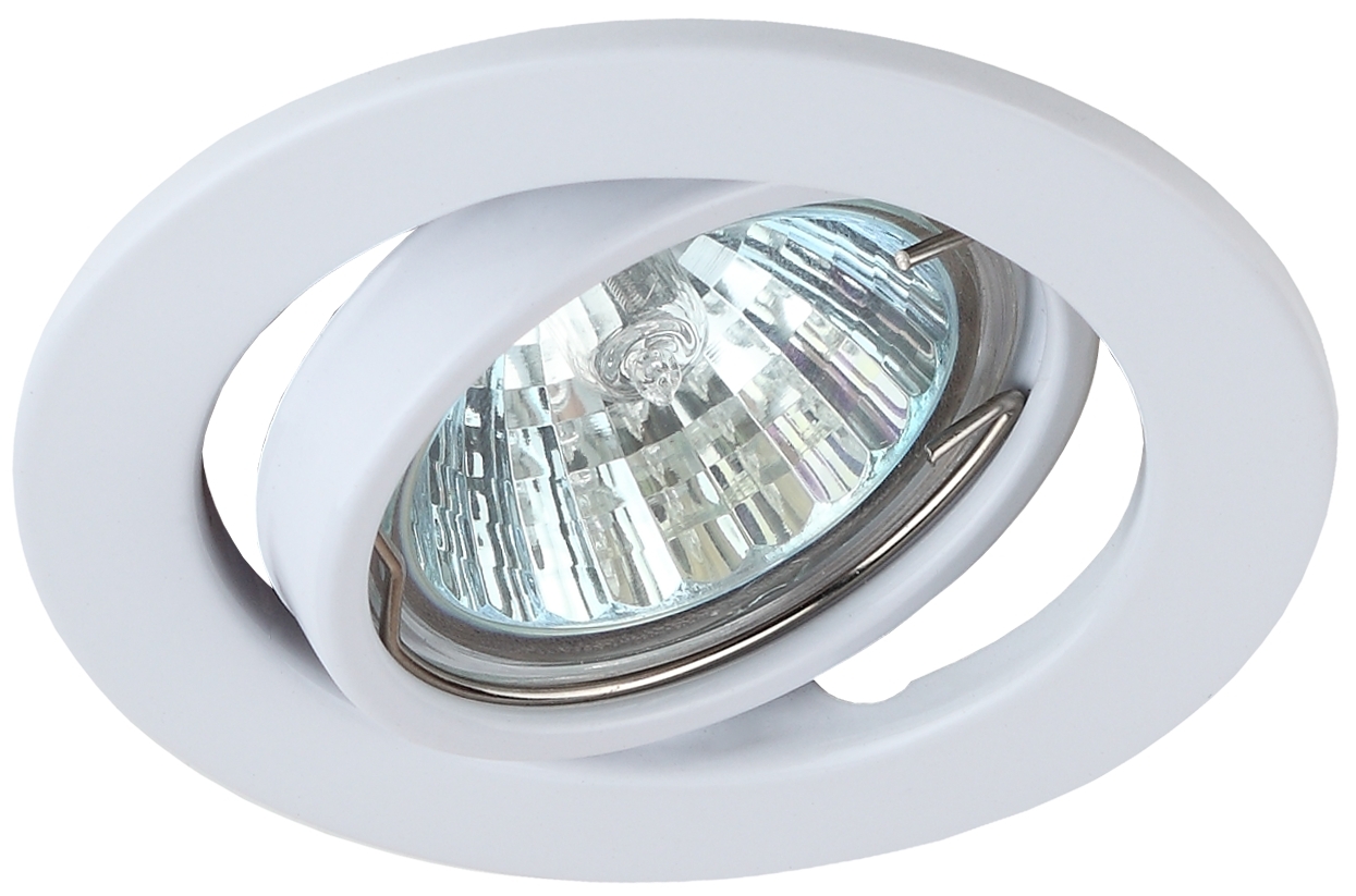 Светильник встр. GU5.3 "ЭРА" ST 2А WH поворотный d 90мм MR16 12V/220V 50W белый /507/ - C0043805 - купить в АПлайн