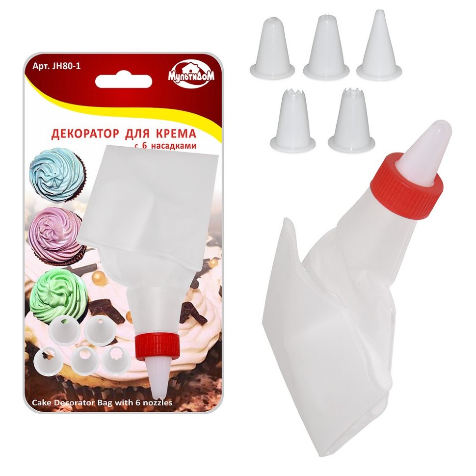 Декоратор для крема пласт. Мультидом 6 насадок JH80-1
