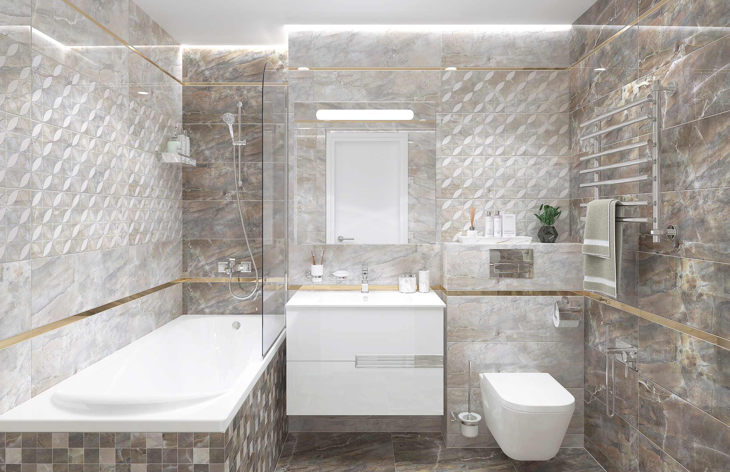 Плитка облицовочная Rich коричневый 27х75см