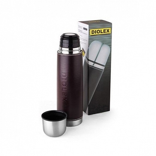 ТЕРМОС 500 МЛ С КОЖАНОЙ ВСТАВКОЙ DIOLEX  500DXL-1 