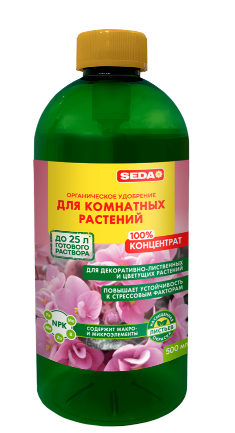 Жидкое органическое удобрение "Для комнатных растений" SEDA 500мл