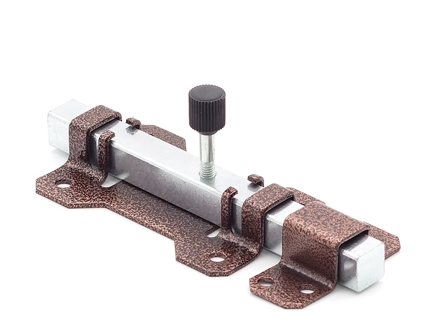 Засов дверной Симеко ЗЩ 041 М накладной квадратный засов медь