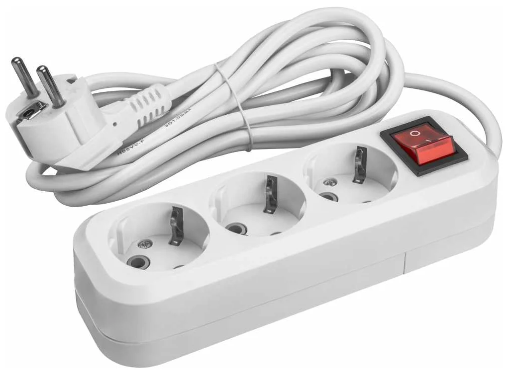 Удлинитель 3х3м с заземлением и выкл. 16А(3х1мм2) Онлайт OPE-S-03-300-ESC-3x1 90523