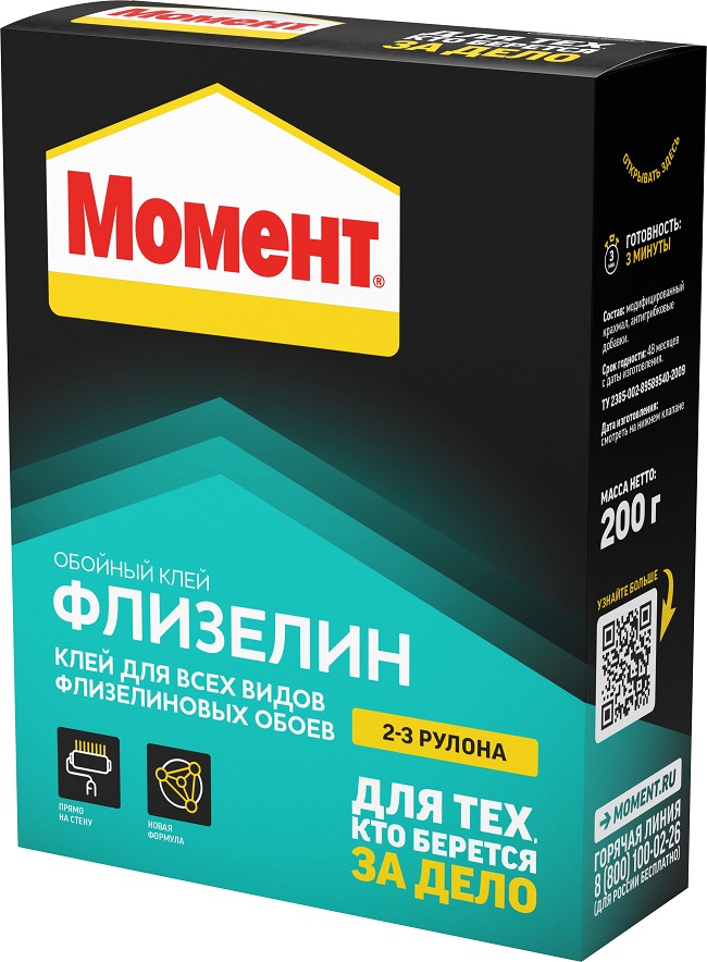 Клей обойный Момент флизелин 200г 30002933000293- купить в АПлайн