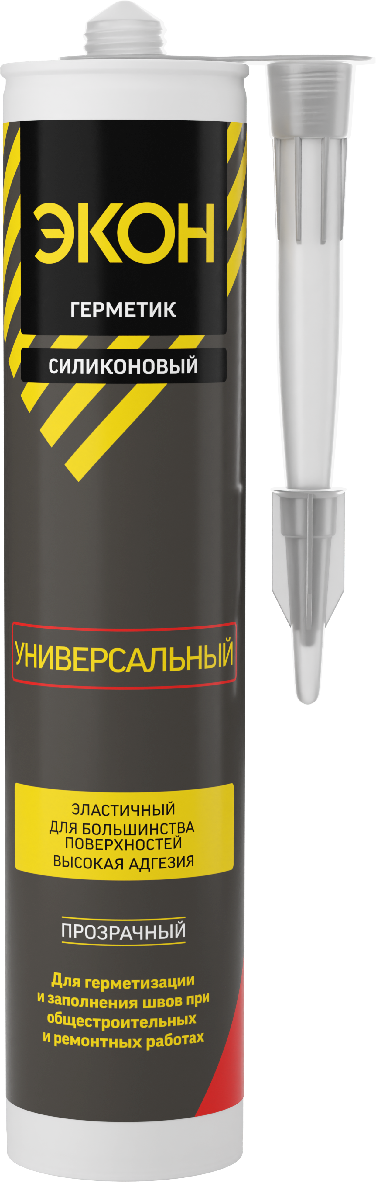 Герметик силиконовый универсальный ЭКОН прозрачный 260мл /3058323/3058323- купить в АПлайн