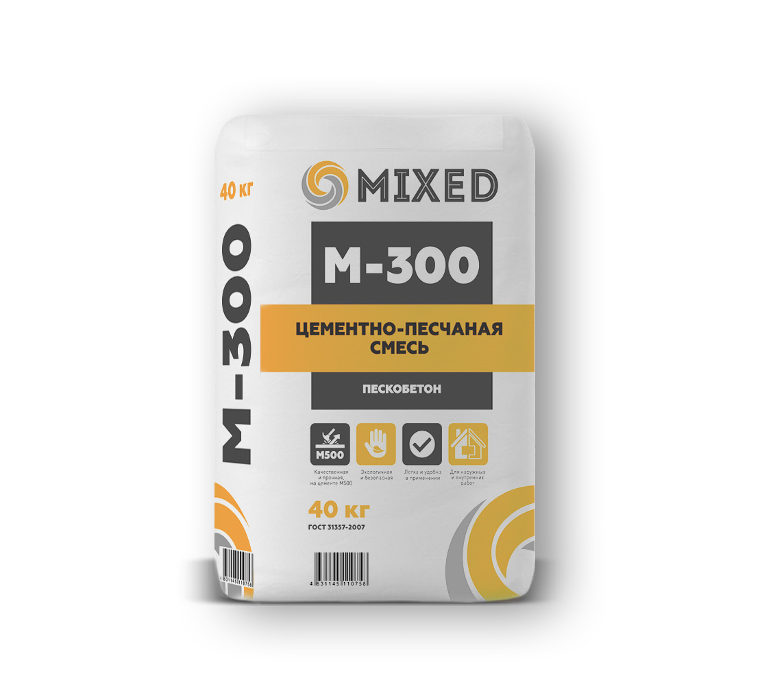 Пескобетон М-300 40кг Mixed