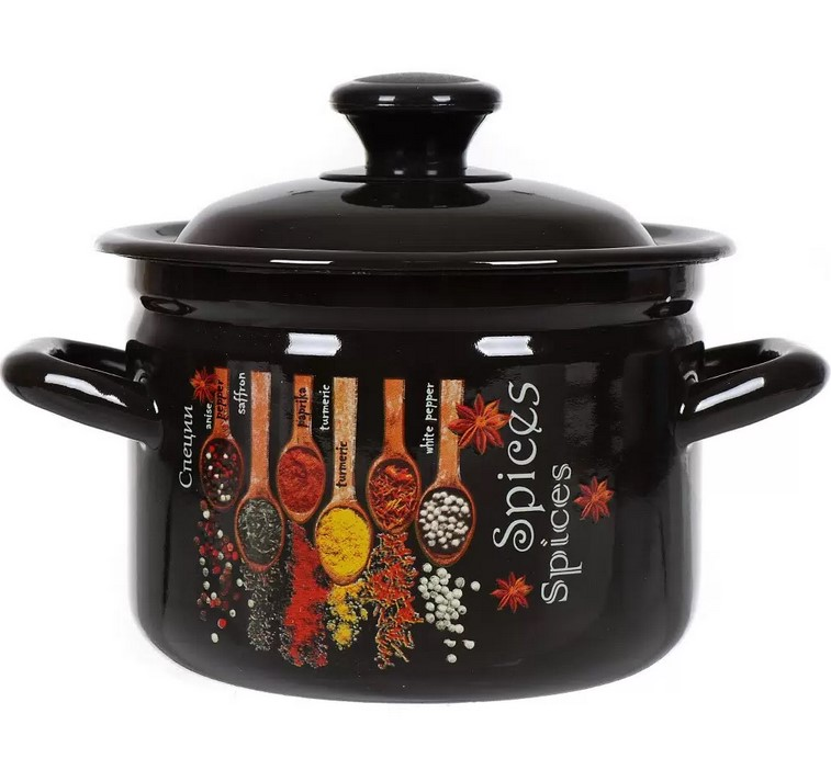 Кастрюля эмал. Карри 2л 41704-102/6-У4 121882 41704-102/6-У4 121882- купить в АПлайн