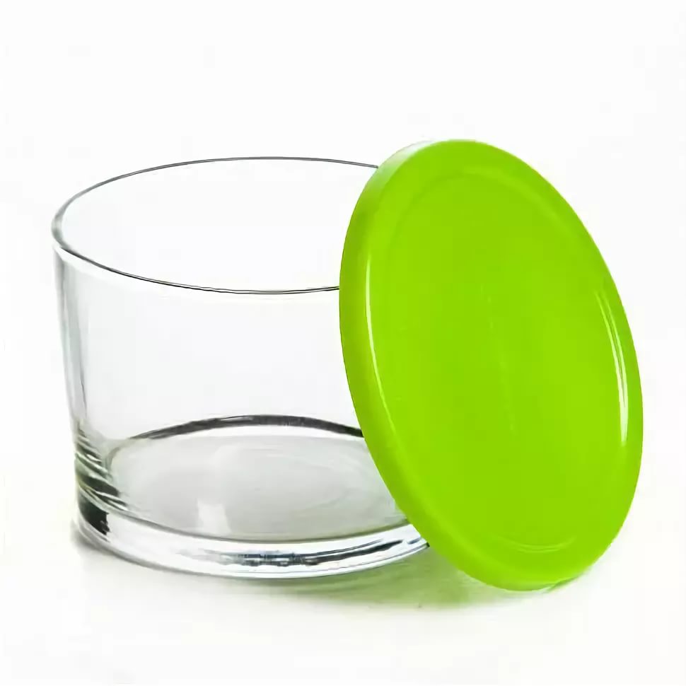 Банка стекл. Бейзик 220мл с зеленой крышкой 42230SLBGR