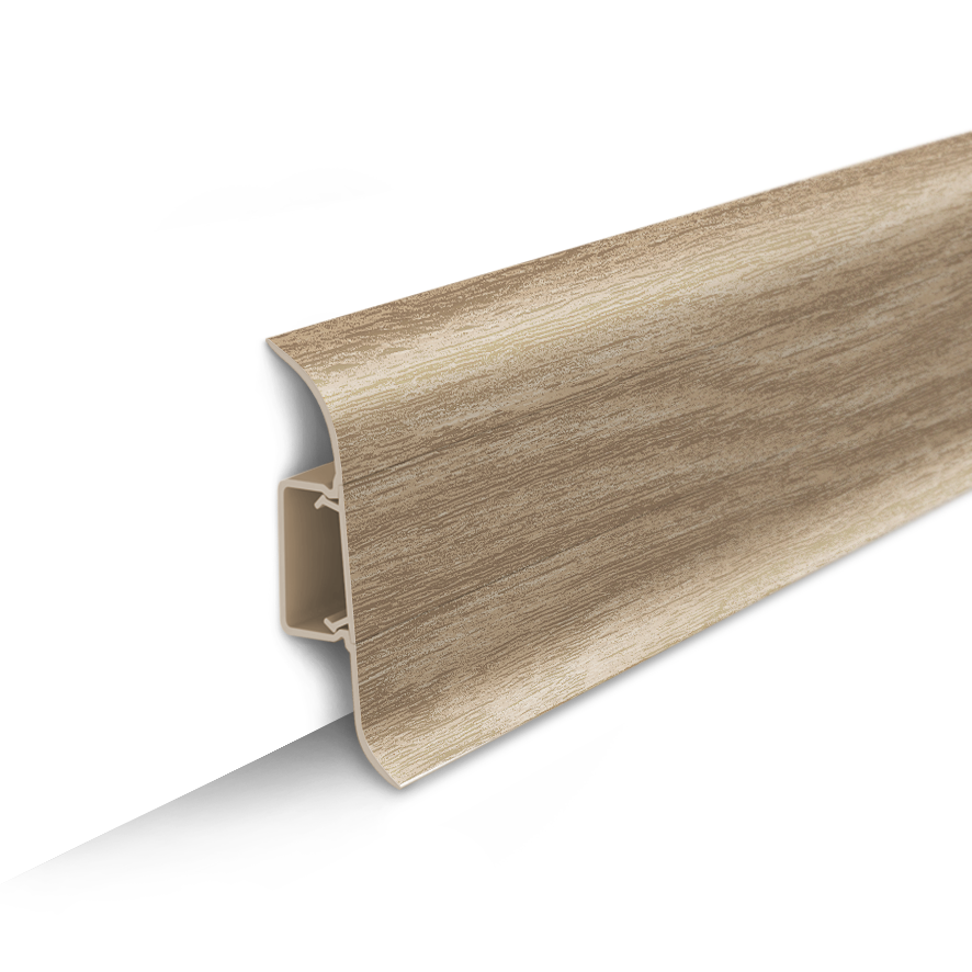 Плинтус ПВХ 2,2м с мягк. краем 55мм "Идеал Классик", 203 Дуб беленый