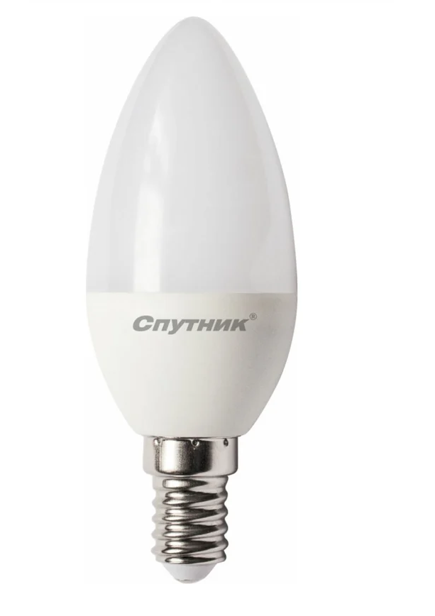 Лампа светодиод. Е14 "СПУТНИК" C37 8W 6000К холодный свет свечаLED C37 8W/6000K/E14- купить в АПлайн