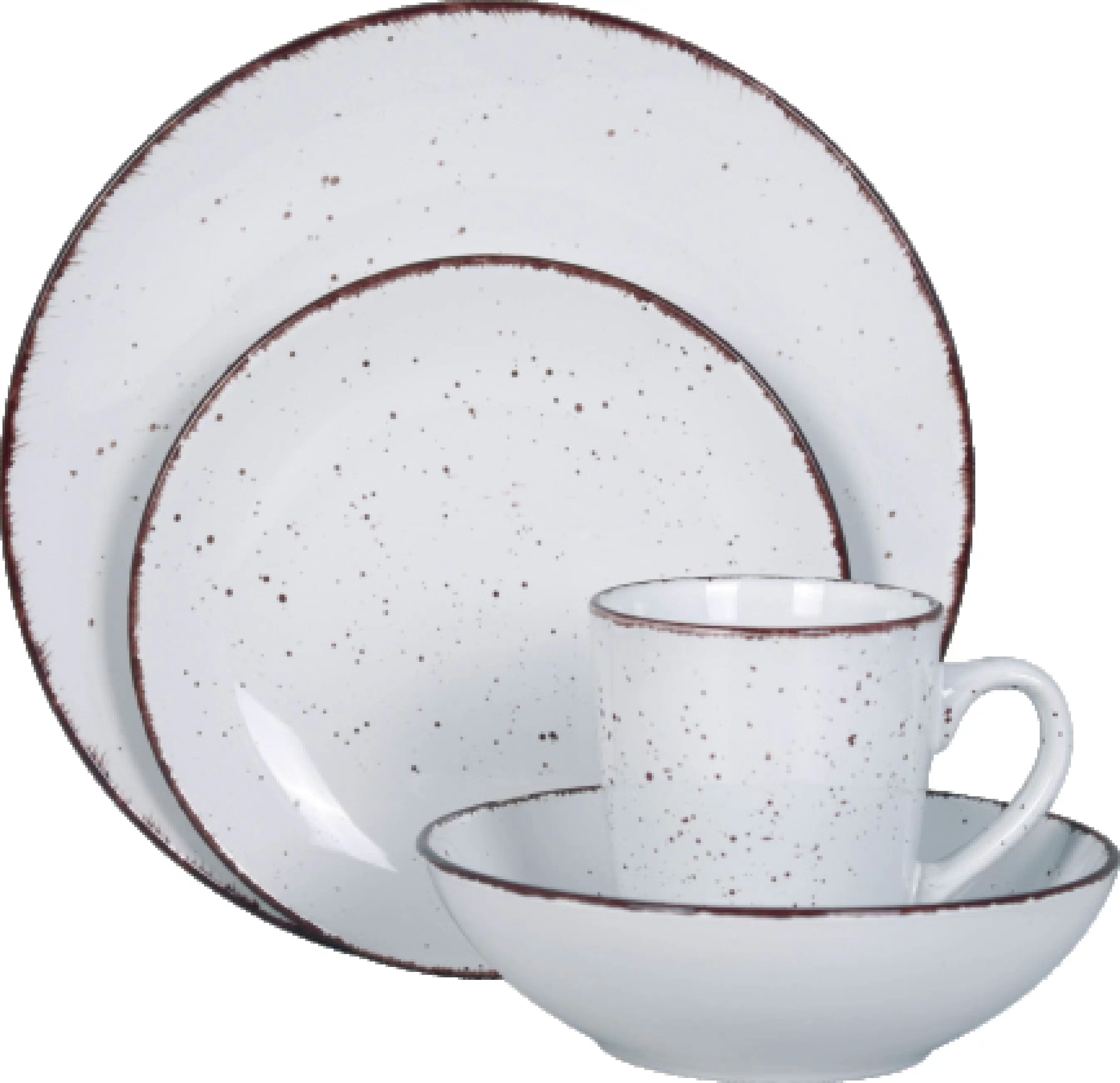 Набор посуды керам. 16 предметов белый мрамор 104901