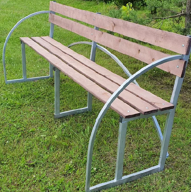 Скамейка АЛЛЕЯ металл из оцинк.трубы 20х40мм 0,6х2м