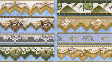 Бордюр бумажный фигурный желтый в ассортименте 9-10см