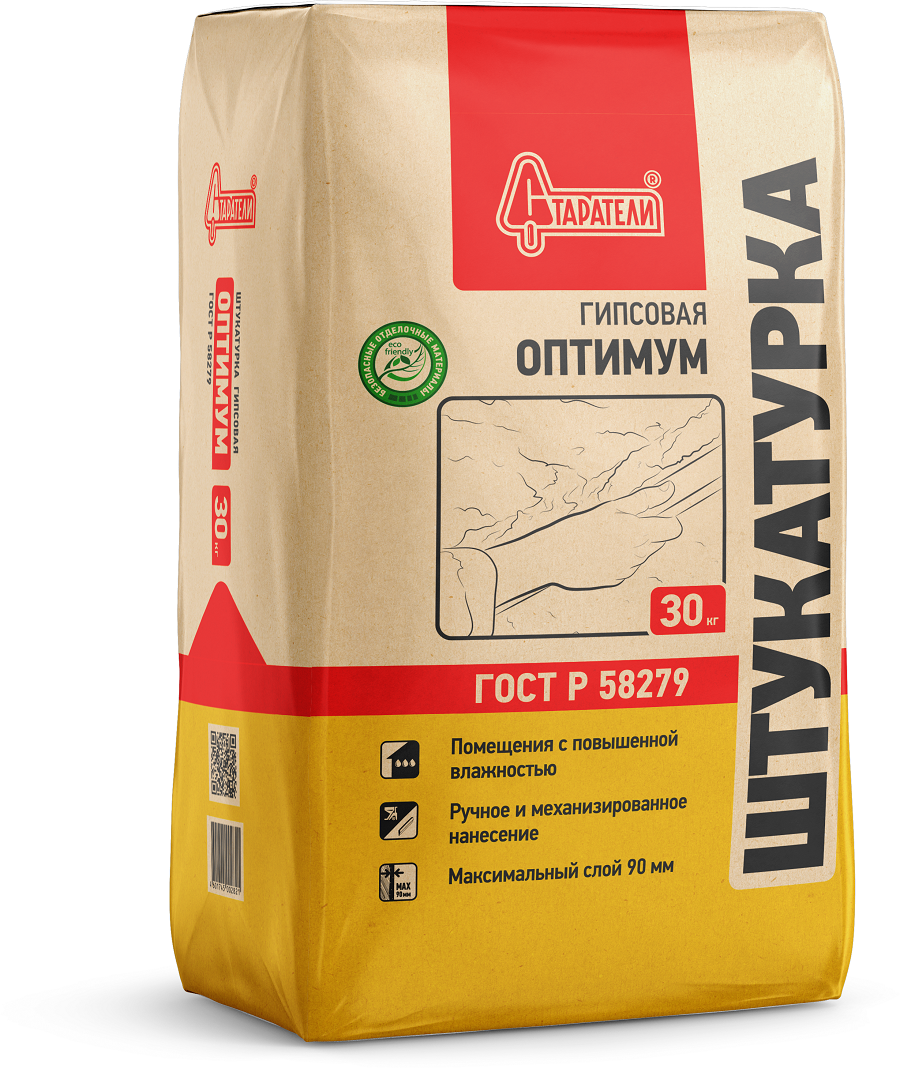 Штукатурка "Старатели" Оптимум гипсовая 30кг - 3277/3429 - купить в АПлайн