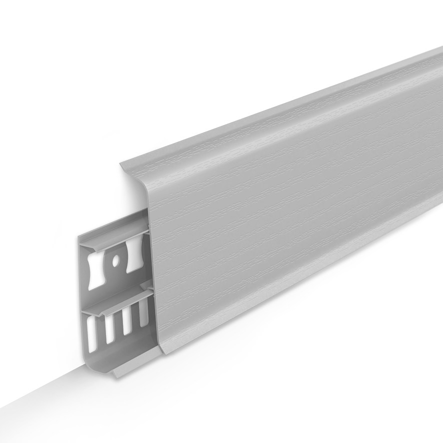 Плинтус ПВХ 2,2м П85 "Деконика", 002 Светло-серый