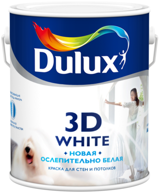 КРАСКА DULUX 3D WHITE МАТ.BW 5Л***