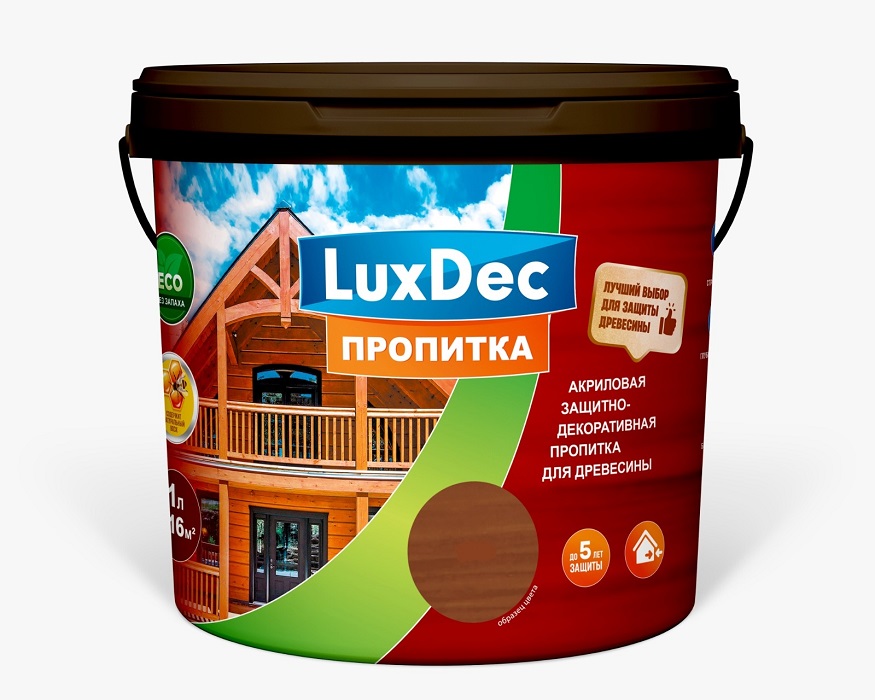Пропитка для дерева LuxDec акриловая серо-голубой 1л*** 