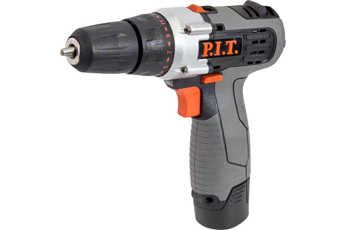 Дрель-шуруповерт аккумуляторная 12В, 25Hm, 2х1,5Ач P.I.T PSR12-C6 МАСТЕР